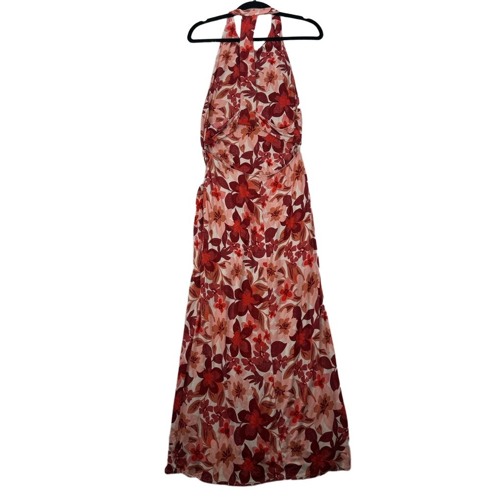 Free People Mimi Tropical Floral Dress High Slit Open Back Maxi Large - Picture 13 of 16